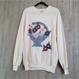Vintage Jerzees Handmade Flower Pot Sweatshirt XL